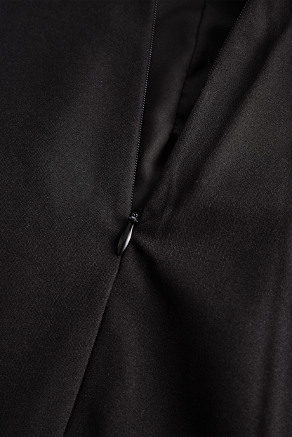 Chic White Button-Up Blouse And Black Pencil Skirt Set