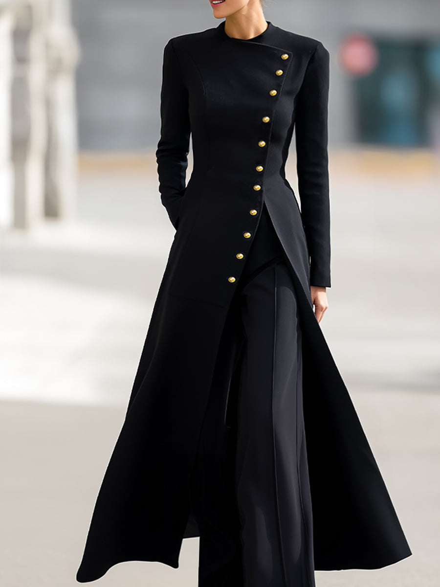 Elegant Long Blazer And Trousers Set