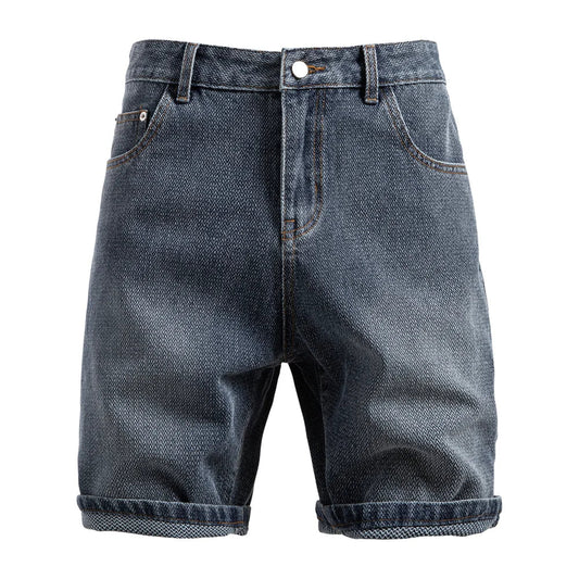 Lucien Herringbone Denim Shorts