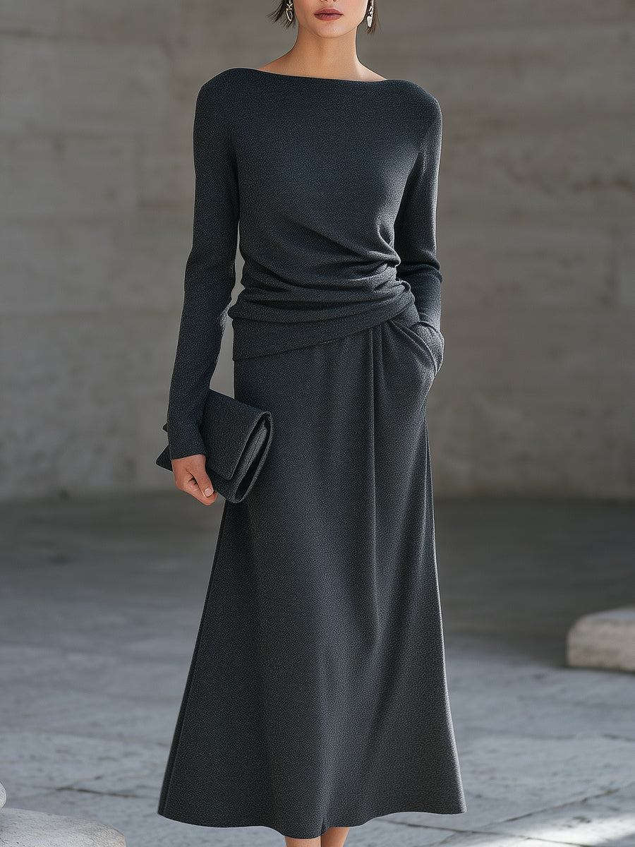 Elegant Draped Two-Piece Set